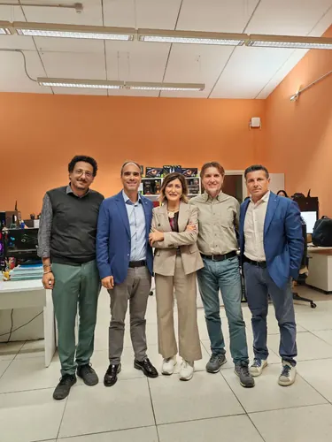 Researchers pictured together on campus
