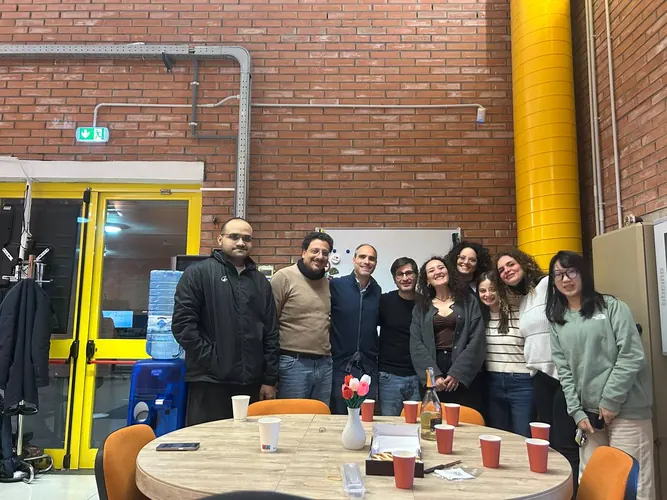 Informal gathering of colleagues at the laboratory