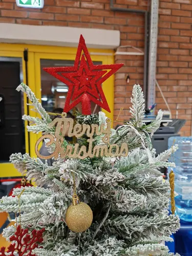 A festive decoration in the laboratory
