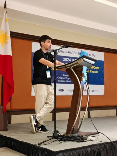 A scientific presentation at an international event