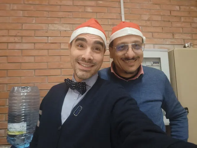 A light-hearted team photo during festive celebrations