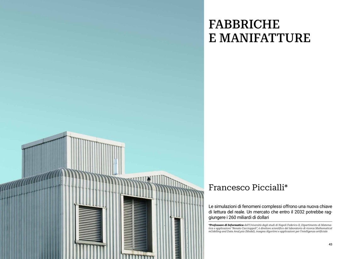 Opening page of Fabbriche e manifatture in Civiltà dei Dati